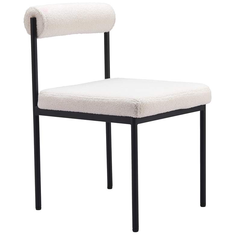 Image 1 Zuo Livorno 19" Wide Modern Ivory Fabric Dining Chair
