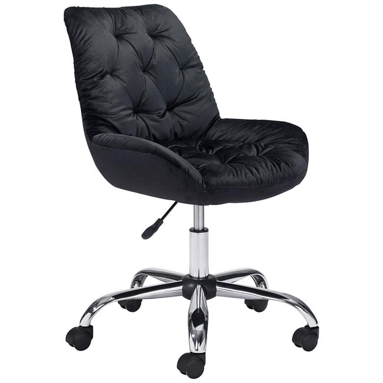 Image 1 Zuo Loft Black Tufted Adjustable Swivel Modern Office Chair