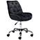 Zuo Loft Black Tufted Adjustable Swivel Modern Office Chair