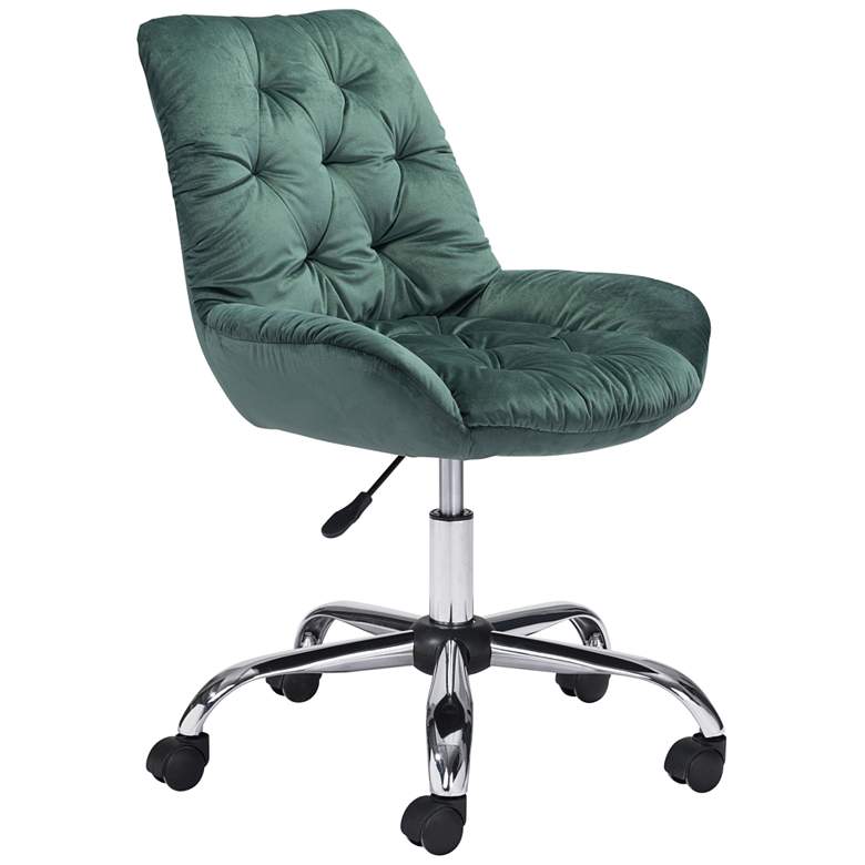 Image 1 Zuo Loft Green Tufted Adjustable Swivel Office Chair