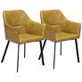 Zuo Loiret Yellow Faux Leather Dining Chairs Set of 2
