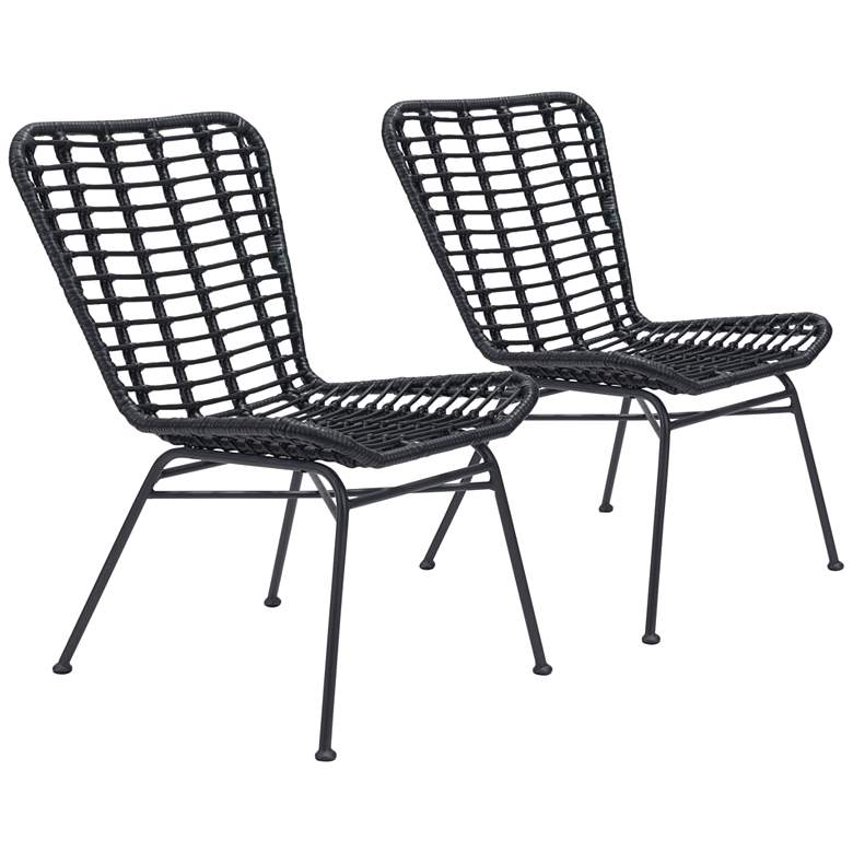 Image 1 Zuo Lorena Black Outdoor Modern Chairs Set of 2