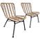 Zuo Lorena Natural Woven Coastal Modern Outdoor Chairs Set of 2