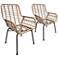 Zuo Lyon Natural Woven Outdoor Chairs Set of 2