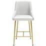 Zuo Madelaine 26 1/2" White Faux Leather Counter Stool