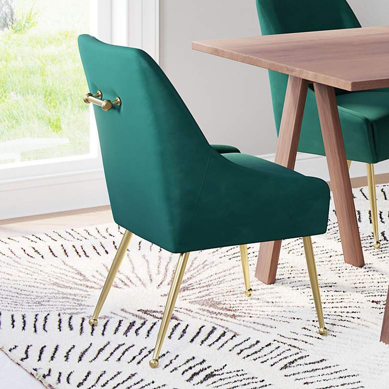 Zuo Madelaine Green Fabric Dining Chair