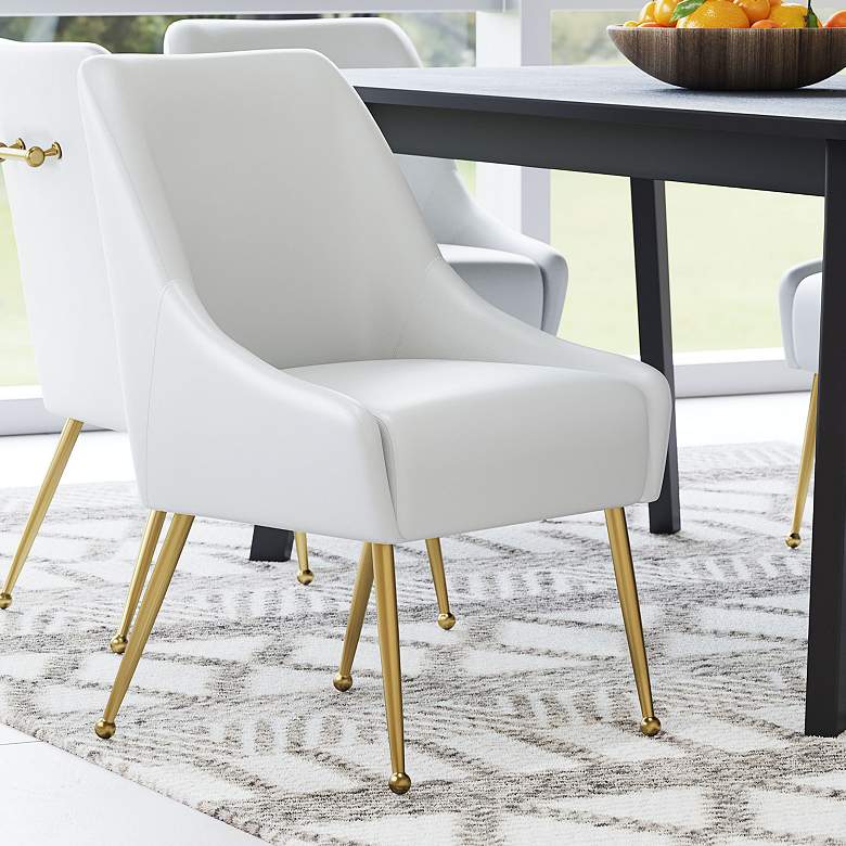 Image 1 Zuo Madelaine White Faux Leather Dining Chair