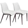 3_Zuo Magnus 21 1/4" Wide White Faux Leather Dining Chairs Set of 2