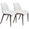 Zuo Magnus 21 1/4" Wide White Faux Leather Dining Chairs Set of 2