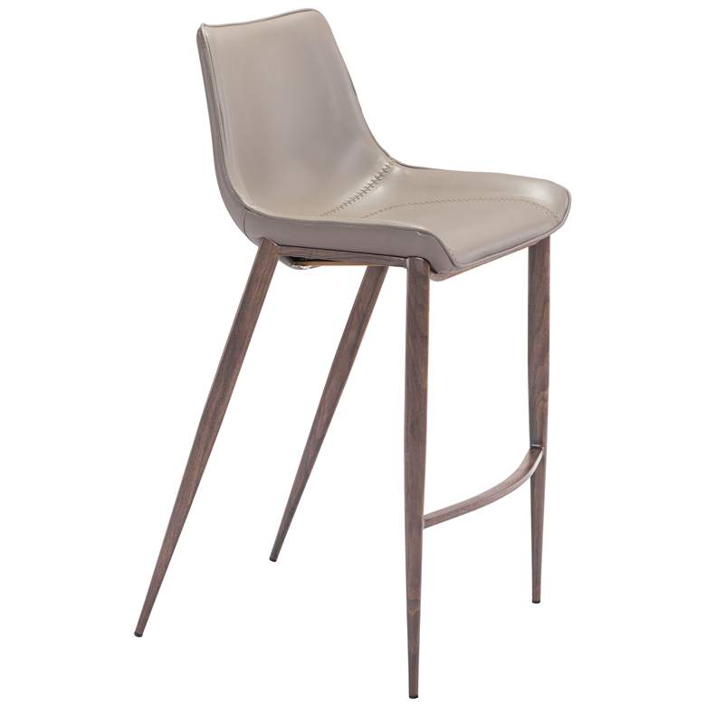Image 1 Zuo Magnus 30" Brown Faux Leather Barstools Set of 2