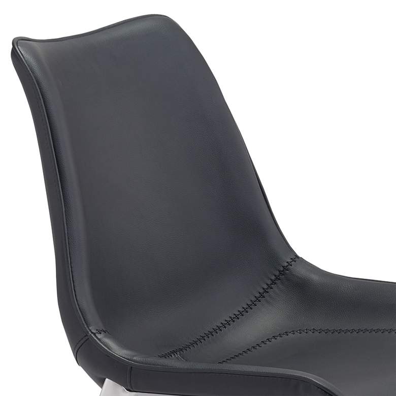 Image 3 Zuo Magnus Black Faux Leather Dining Chairs Set of 2 more views