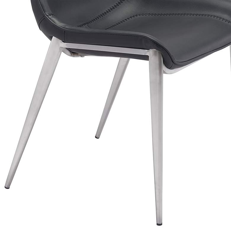 Image 4 Zuo Magnus Black Faux Leather Dining Chairs Set of 2 more views