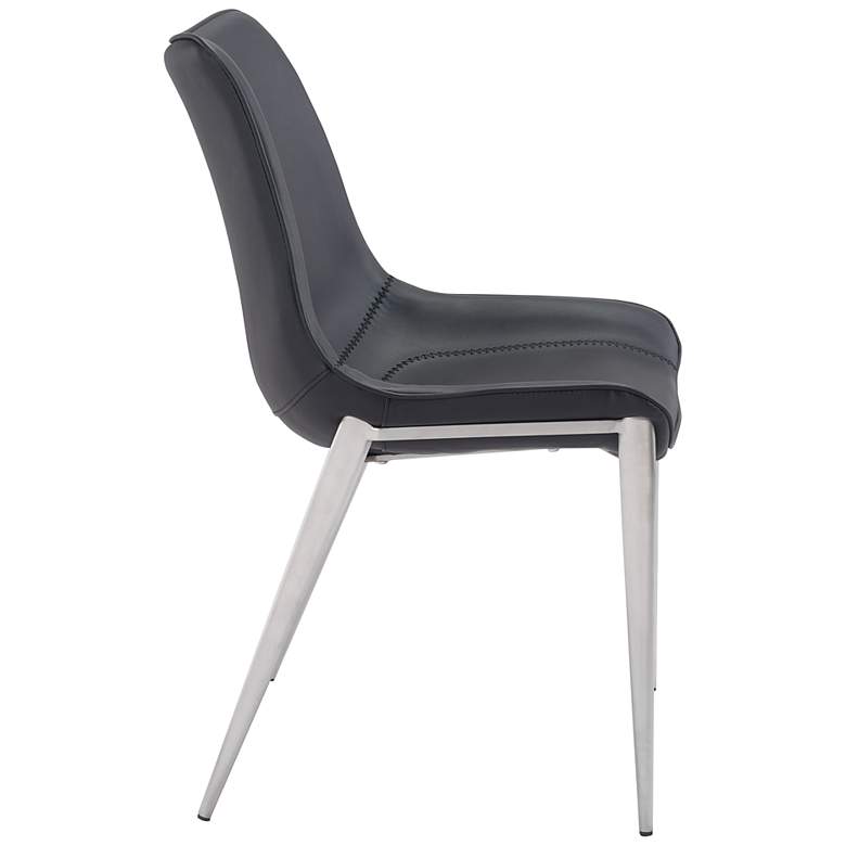 Image 5 Zuo Magnus Black Faux Leather Dining Chairs Set of 2 more views