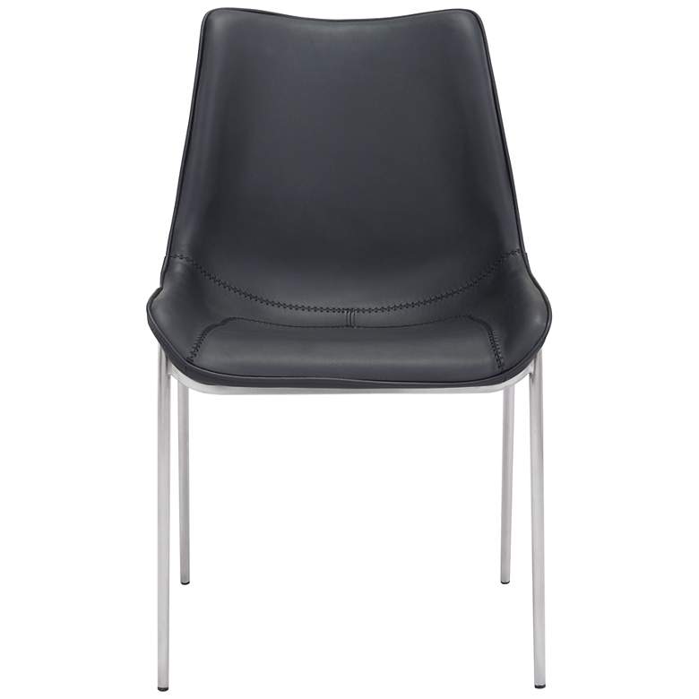 Image 6 Zuo Magnus Black Faux Leather Dining Chairs Set of 2 more views