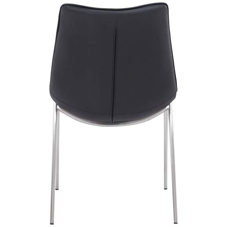 Image 7 Zuo Magnus Black Faux Leather Dining Chairs Set of 2 more views