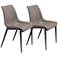 Zuo Magnus Gray Faux Leather Dining Chairs Set of 2