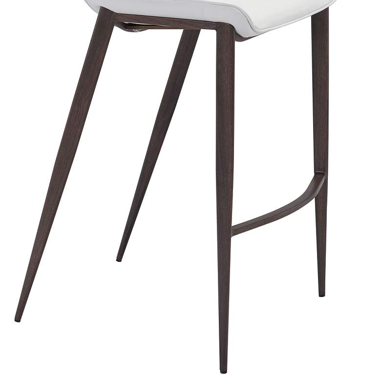 Image 3 Zuo Magnus White Faux Leather Bar Stools Set of 2 more views