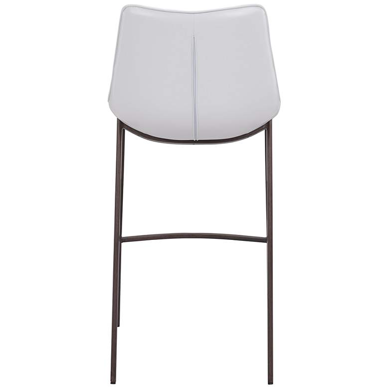 Image 6 Zuo Magnus White Faux Leather Bar Stools Set of 2 more views