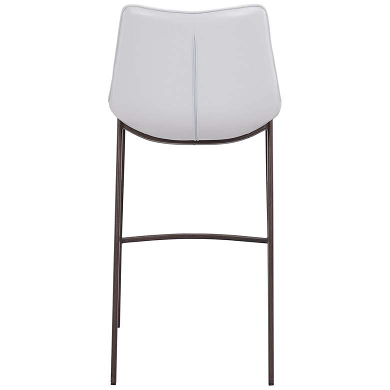 Image 6 Zuo Magnus White Faux Leather Bar Stools Set of 2 more views
