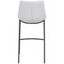 Zuo Magnus White Faux Leather Bar Stools Set of 2