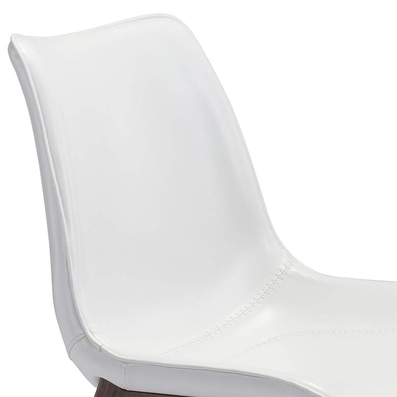 Image 4 Zuo Magnus White Faux Leather Dining Chairs Set of 2 more views