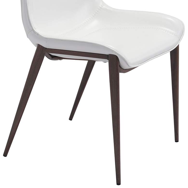 Image 5 Zuo Magnus White Faux Leather Dining Chairs Set of 2 more views