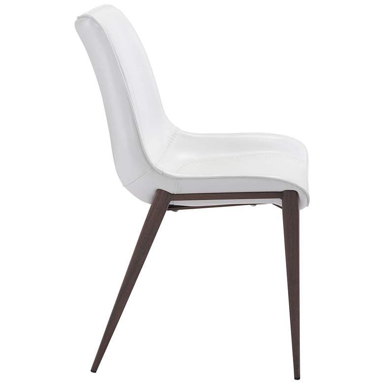 Image 6 Zuo Magnus White Faux Leather Dining Chairs Set of 2 more views
