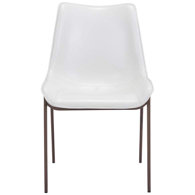 Image 7 Zuo Magnus White Faux Leather Dining Chairs Set of 2 more views