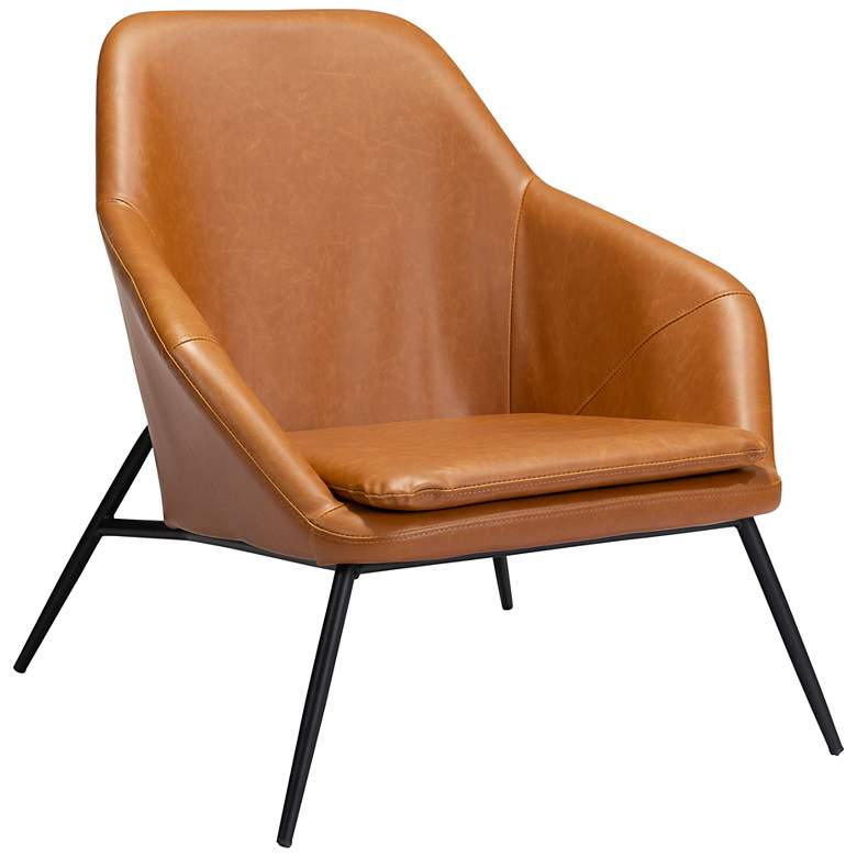 Image 1 Zuo Manuel Tan Faux Leather Modern Accent Chair