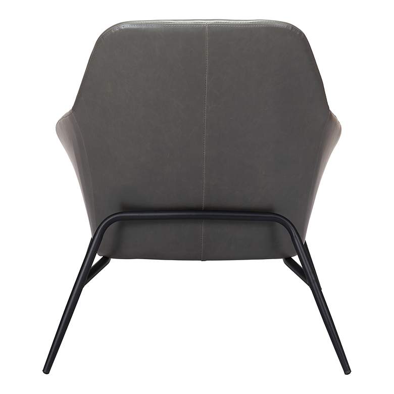 Image 4 Zuo Manuel Vintage Gray Faux Leather Modern Accent Chair more views