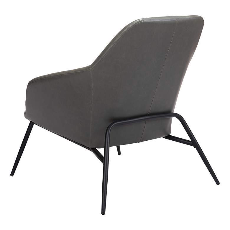 Image 5 Zuo Manuel Vintage Gray Faux Leather Modern Accent Chair more views