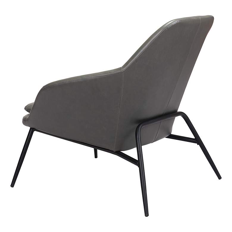Image 6 Zuo Manuel Vintage Gray Faux Leather Modern Accent Chair more views