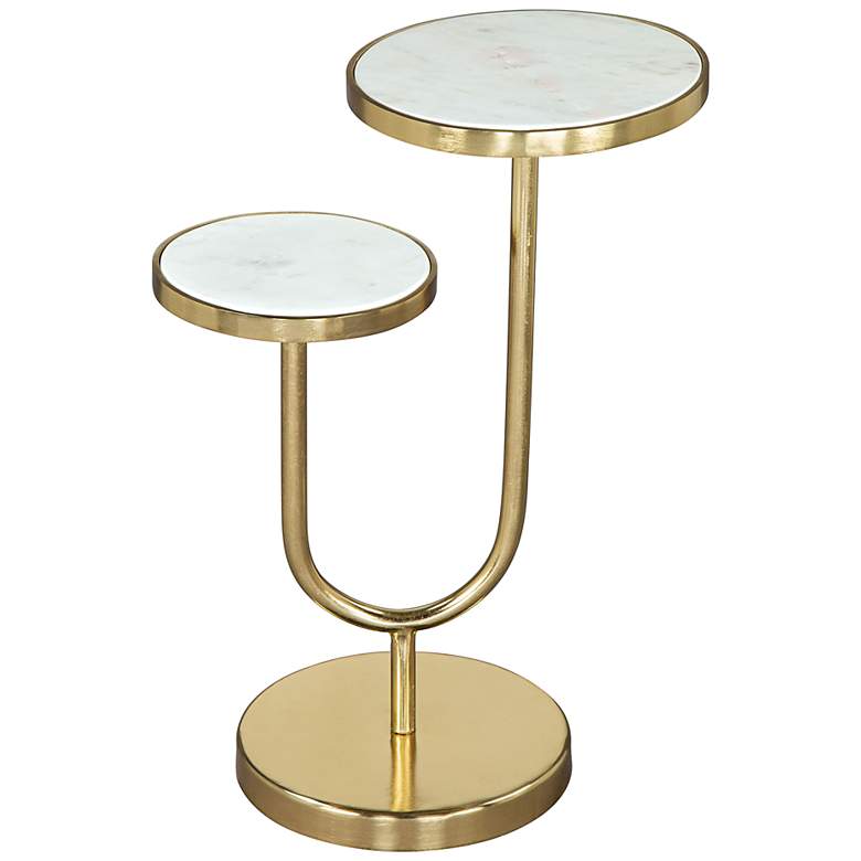 Image 1 Zuo Marc 15 inch Wide Gold 2-Tier Side Table