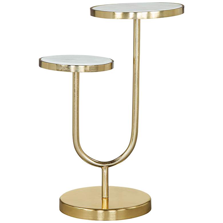 Image 5 Zuo Marc 15" Wide Gold 2-Tier Side Table more views