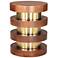 Zuo Marigot 15" Wide Walnut and Gold Brushed Steel End Table