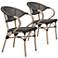 Zuo Marseilles Dark Brown Mesh Outdoor Dining Chair Set of 2