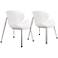 Zuo Match White Faux Leather Modern Accent Chairs - Set of 2