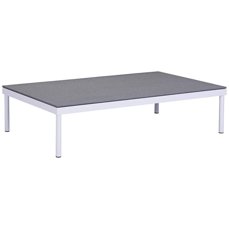 Image 1 Zuo Maya Beach Granite Top and White Outdoor Coffee Table