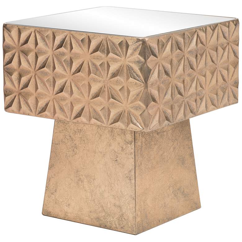Image 2 Zuo Mayan 17 1/2 inch Wide Gold Metal Square Side Table