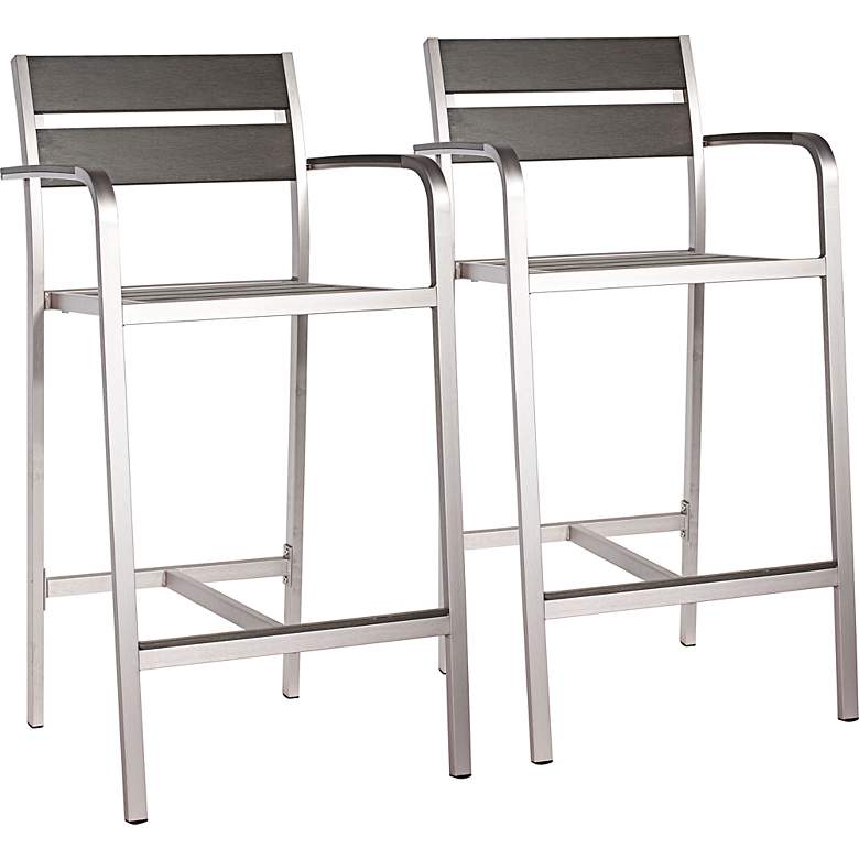 Image 1 Zuo Megapolis 29" Outdoor Aluminum Bar Armchair