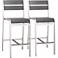 Zuo Megapolis Brushed Aluminum Outdoor Bar Chairs Set of 2