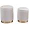 Zuo Meredith Beige Round Storage Ottomans Set of 2
