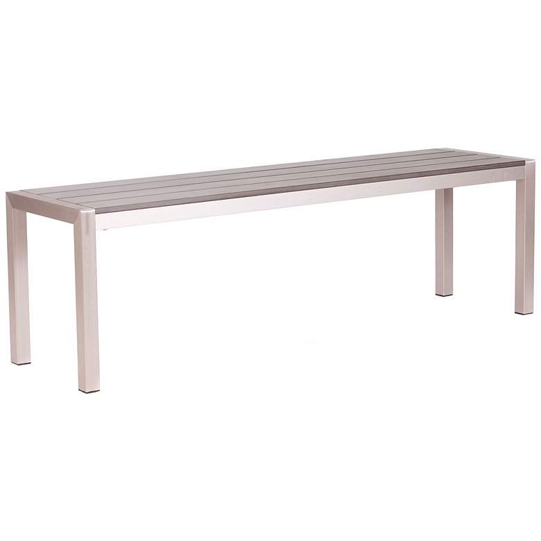 Image 1 Zuo Metropolitan Brushed Aluminum Outdoor Bench