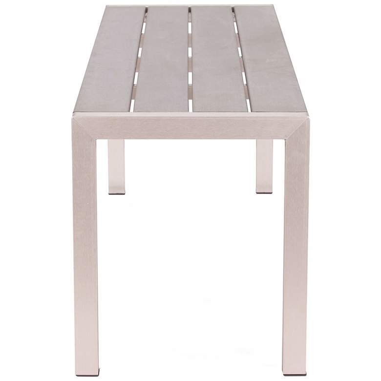 Image 2 Zuo Metropolitan Brushed Aluminum Outdoor Bench more views