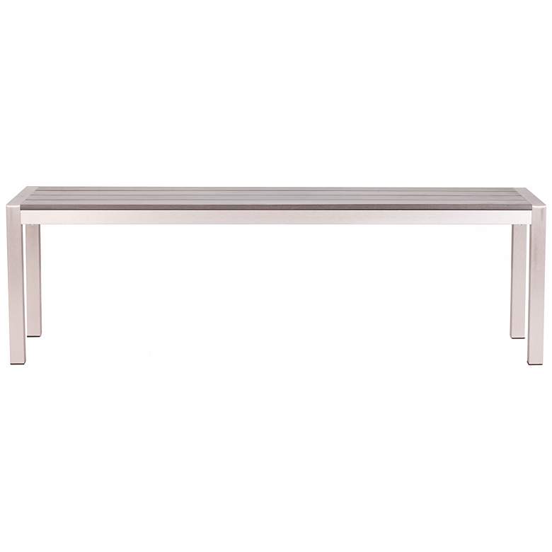 Image 3 Zuo Metropolitan Brushed Aluminum Outdoor Bench more views