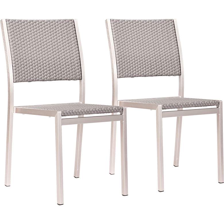 Image 1 Zuo Metropolitan Weave Outdoor Dining Chair Set of 2