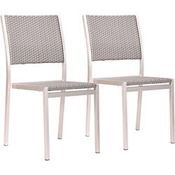 Zuo Metropolitan Weave Outdoor Dining Chair Set of 2