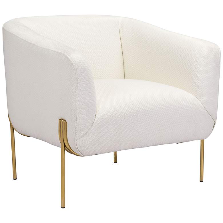 Image 2 Zuo Micaela Soft Ivory Fabric Lounge Chair