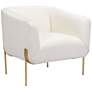 Zuo Micaela Soft Ivory Fabric Lounge Chair