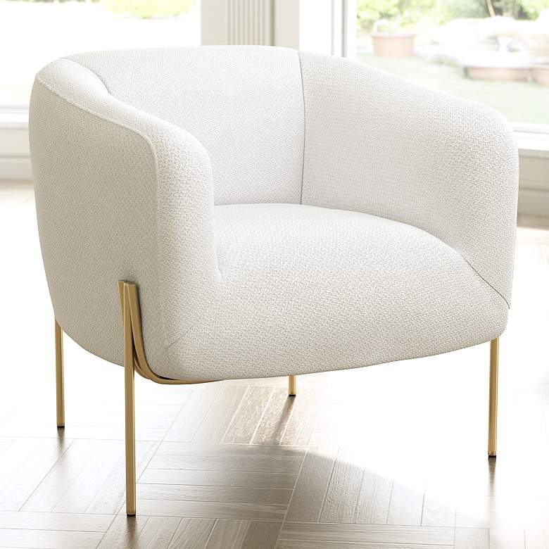 Image 1 Zuo Micaela Soft Ivory Fabric Lounge Chair